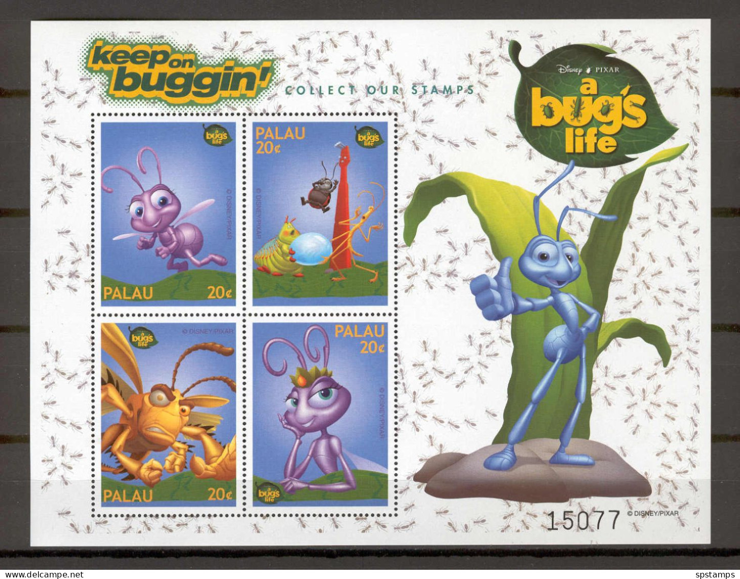Disney Palau 1998 A Bug's Life Sheetlet #1 MNH - Disney