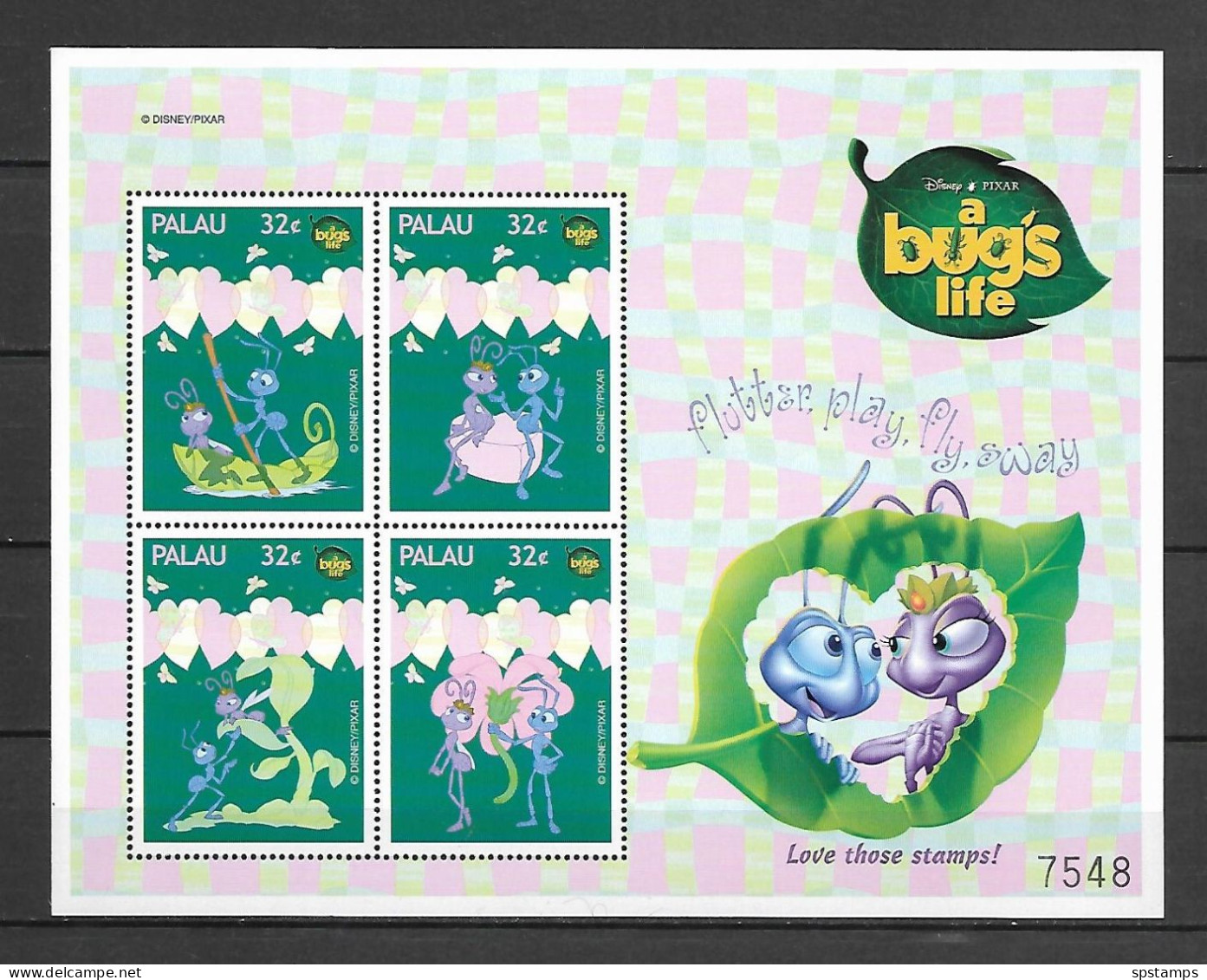 Disney Palau 1998 A Bug's Life Sheetlet #2 MNH - Disney