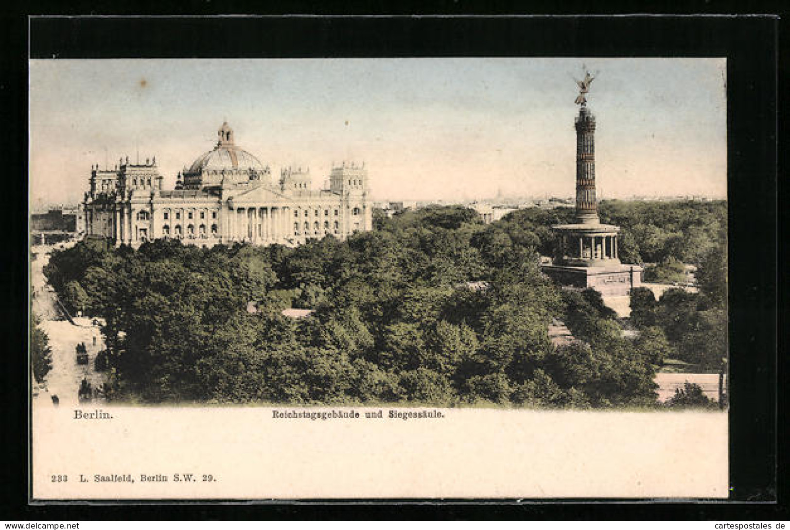 AK Berlin, Reichstagsgebäude Und Siegessäule, Goldelse  - Tiergarten