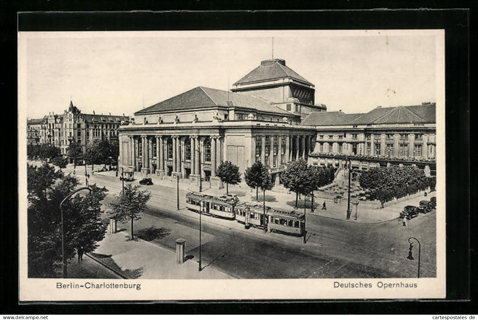 AK Berlin-Charlottenburg, Deutsches Opernhaus, Strassenbahn  - Charlottenburg