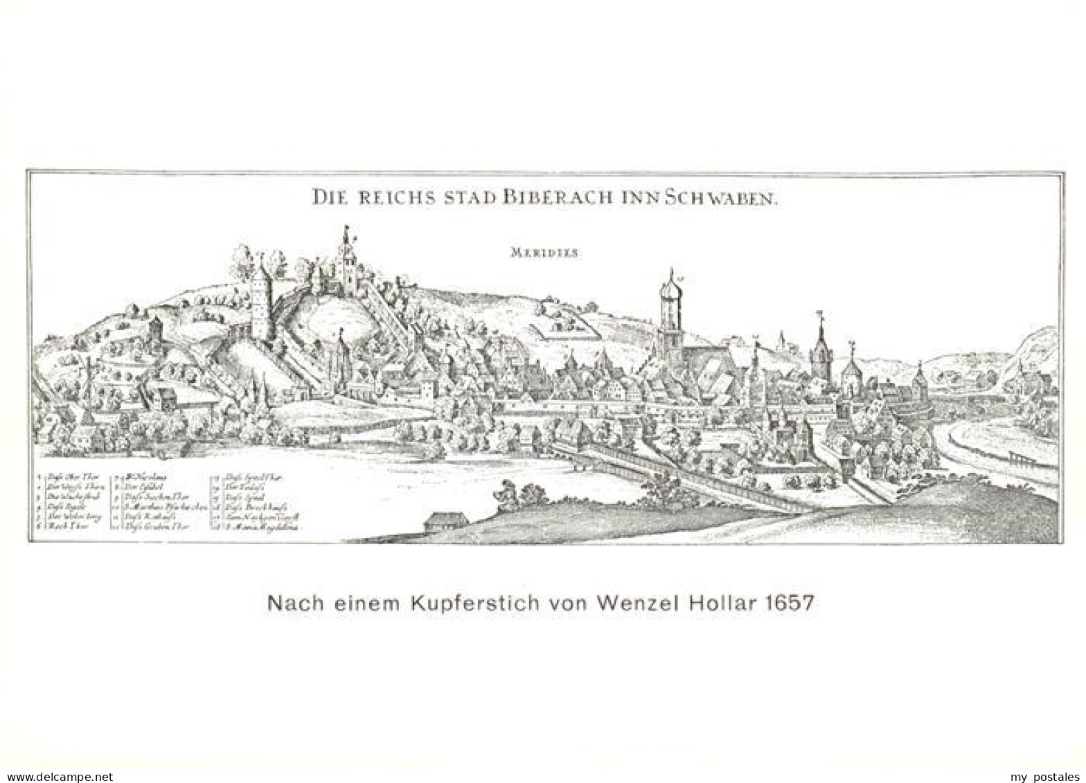 73622548 Biberach Riss Mittelalterliches Staedtebild Kupferstich Biberach Riss - Biberach