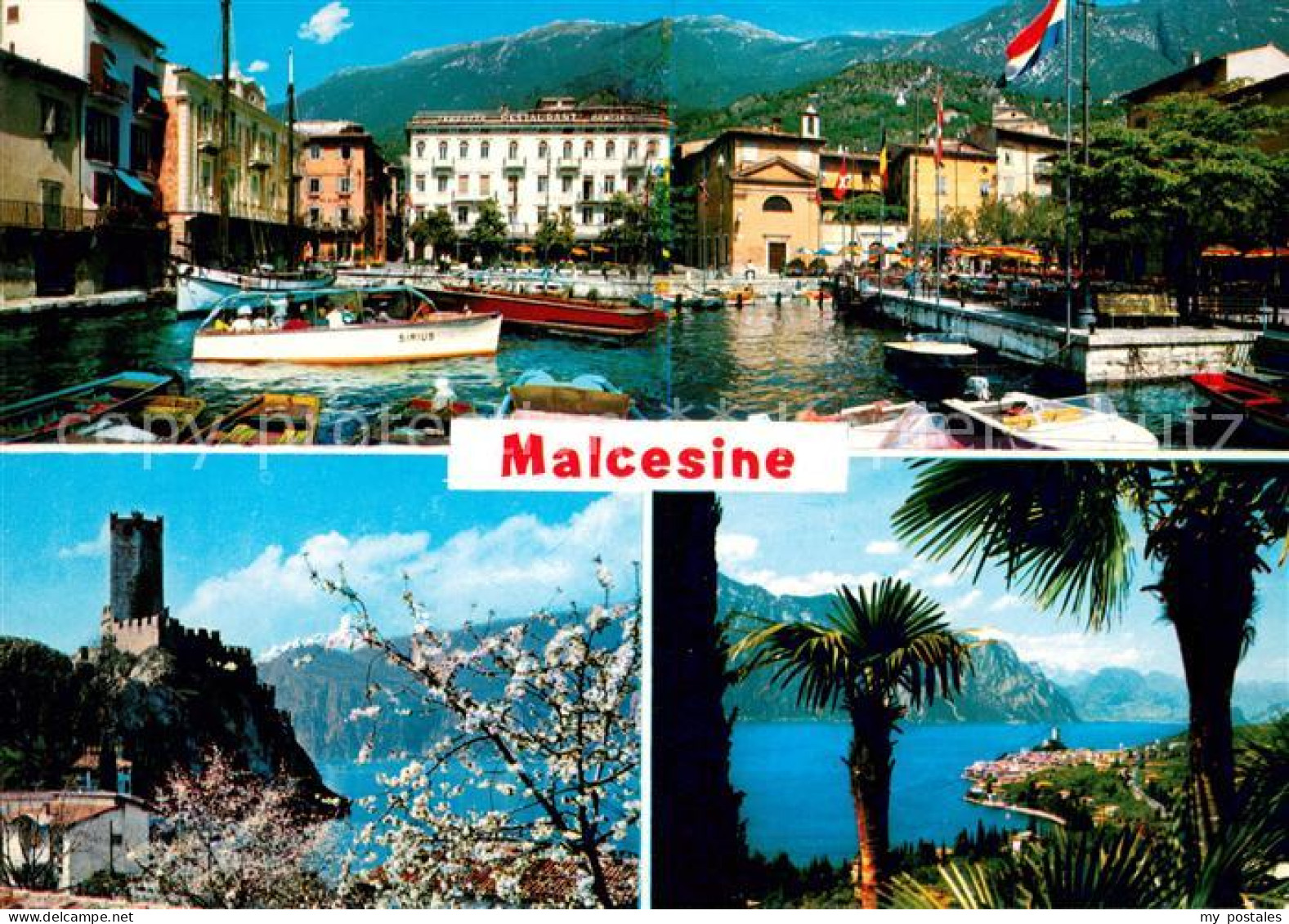 73622516 Malcesine Lago Di Garda Hafen Burg Panorama Malcesine Lago Di Garda - Sonstige & Ohne Zuordnung
