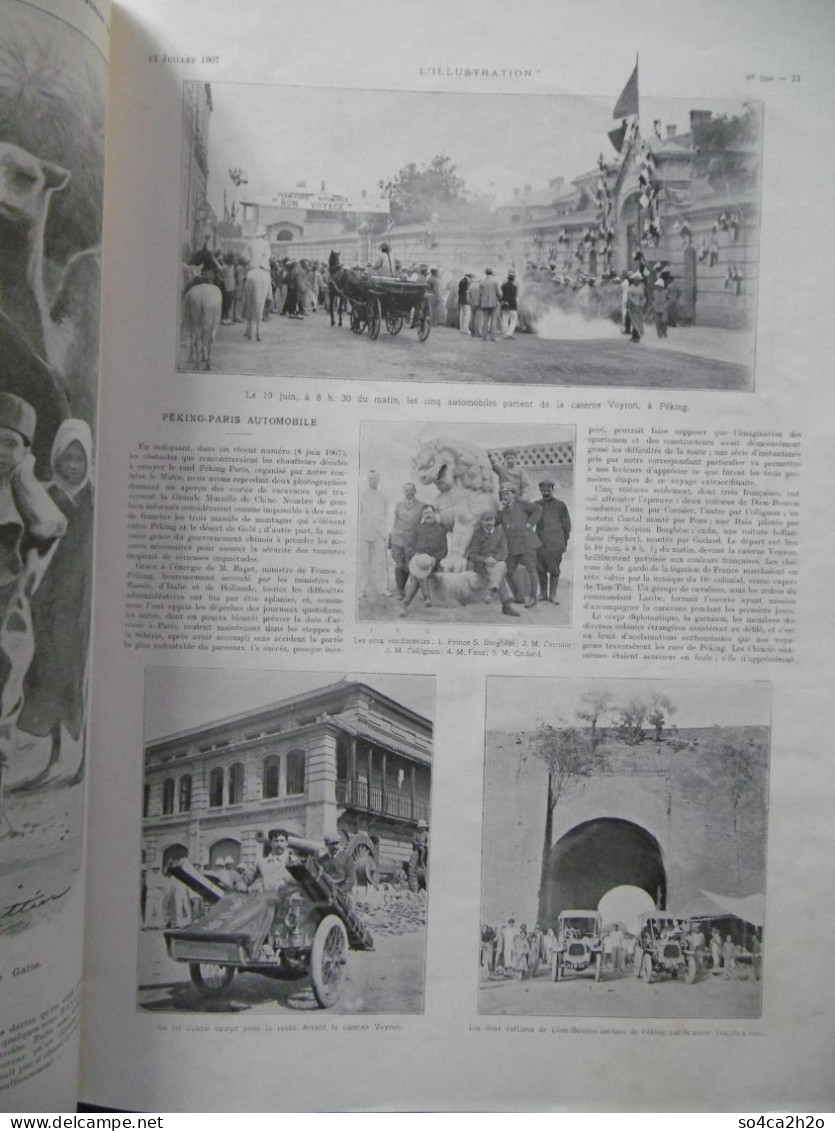 L'ILLUSTRATION N°3359 13/07/1907 Péking-Paris Automobile, Un Vandale Au Louvre, Le Centenaire De Garibaldi - L'Illustration