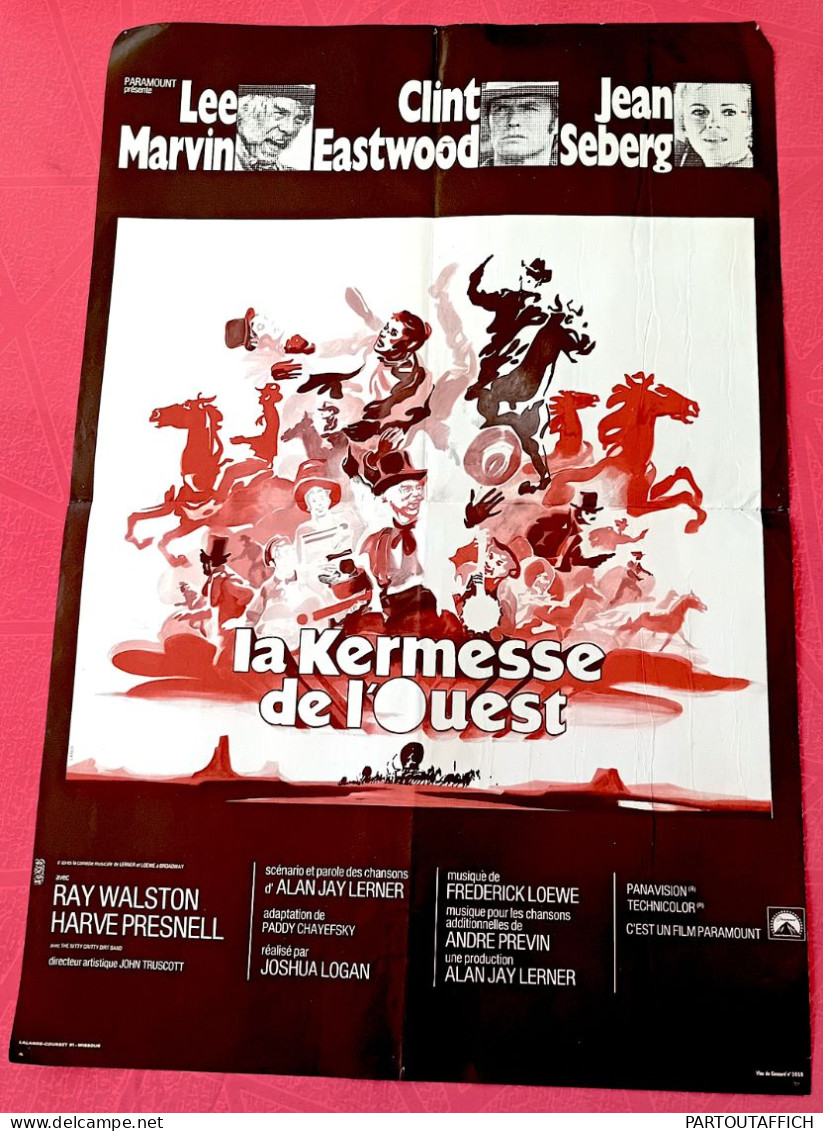 Affiche Ciné Orig LA KERMESSE DE L'OUEST Clint Eastwood Lee MARVIN 15x21" LOGAN 1969 40X60CM Illu Landi - Afiches & Pósters