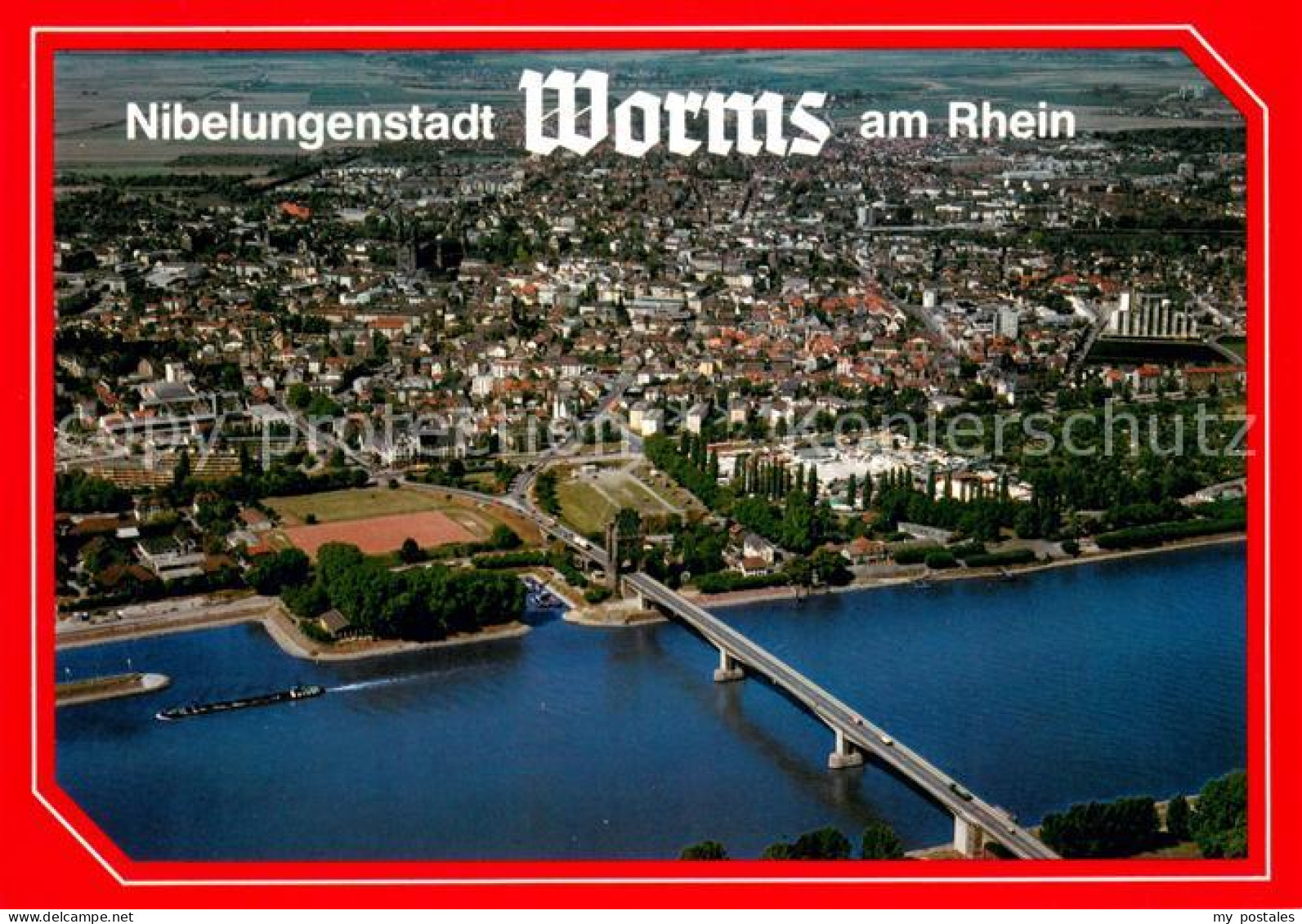 73621861 Worms Rhein Fliegeraufnahme Rhein Nibelungenstadt Worms Rhein - Worms