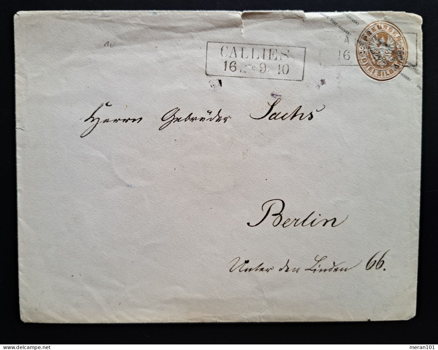 Preussen, Umschlag CALLIES Nach Berlin Mi U28B - Postal  Stationery