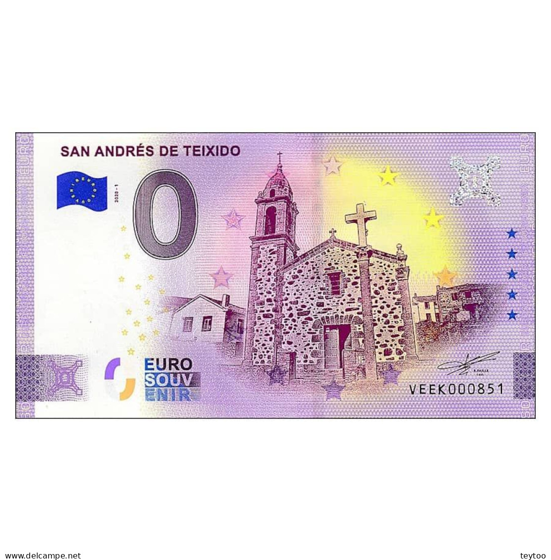 C2638# España 0 Euros. San Andrés De Teixido (SC) 2020-1A - [ 8] Fictifs & Specimens