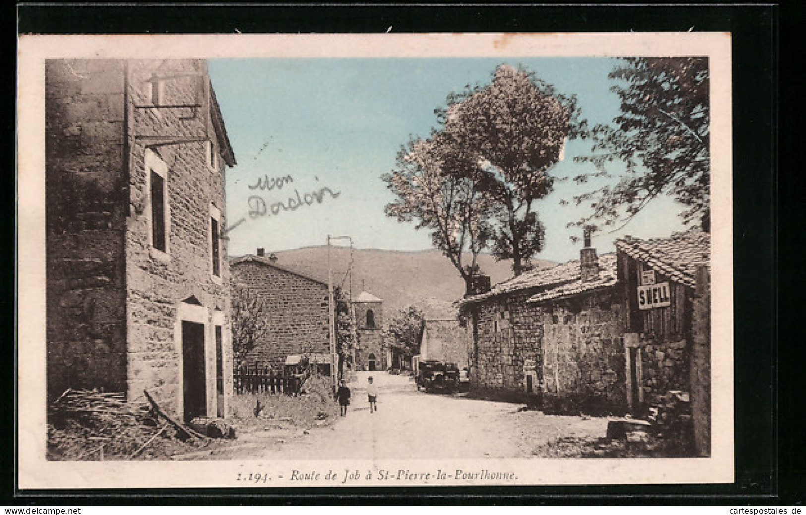 CPA St-Pierre-la-Bourlhonne, Route De Job A St-Pierre-la-Bourlhonne  - Autres & Non Classés