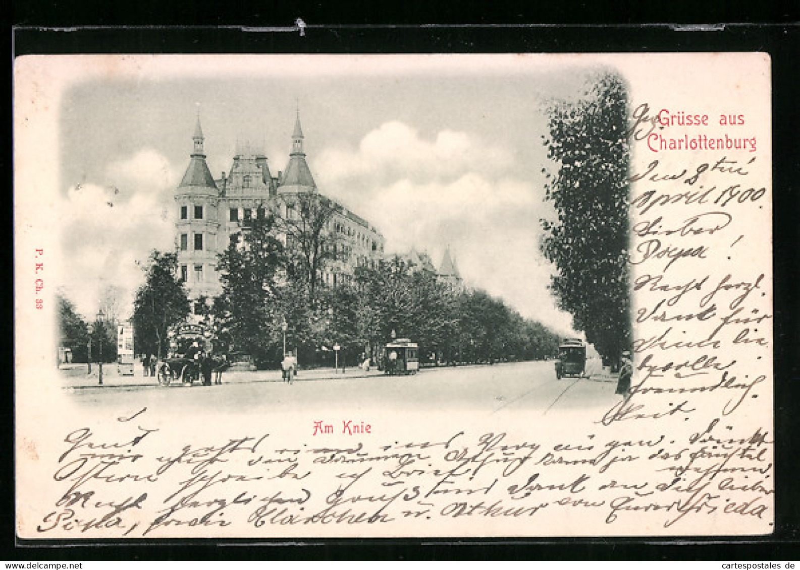 AK Charlottenburg, Strassenbahn Am Knie  - Tramways