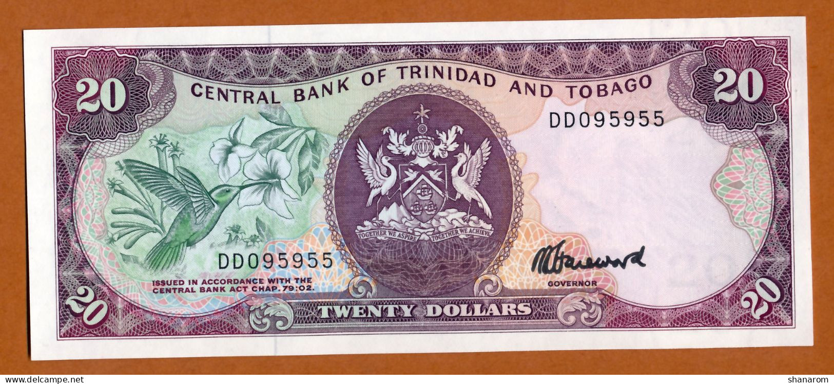 1985 // TRINIDAD AND TOBAGO // CENTRAL BANK // TWENTY DOLLARS // SPL - AU - Trinidad & Tobago