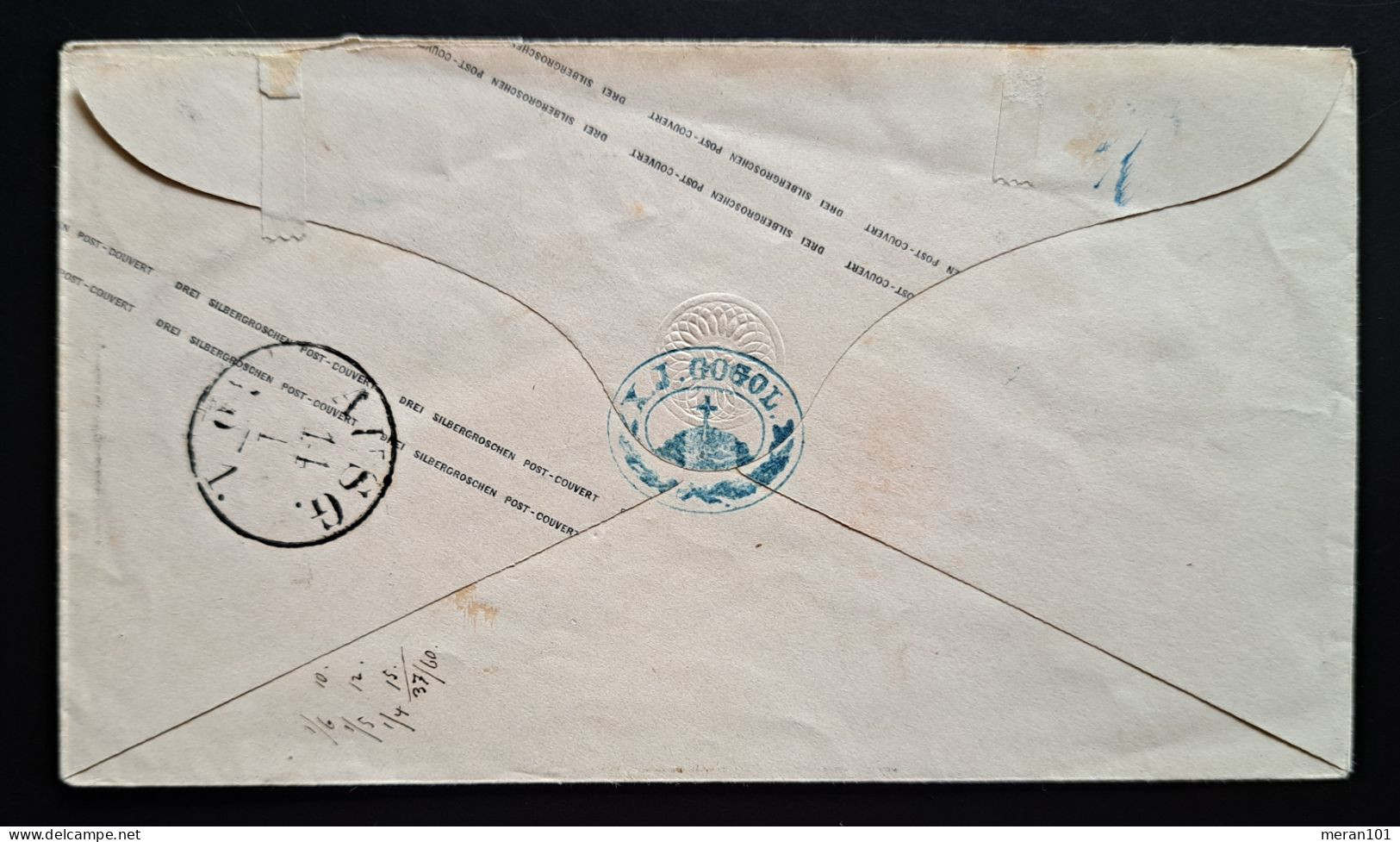 Preussen 1867, Umschlag MESERITZ  Mi U28A - Interi Postali