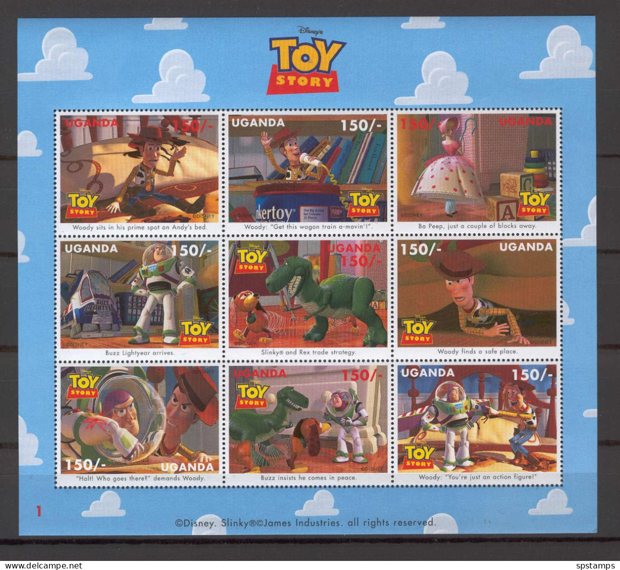 Disney Uganda 1997 Toy Story Sheetlet #1 MNH - Disney