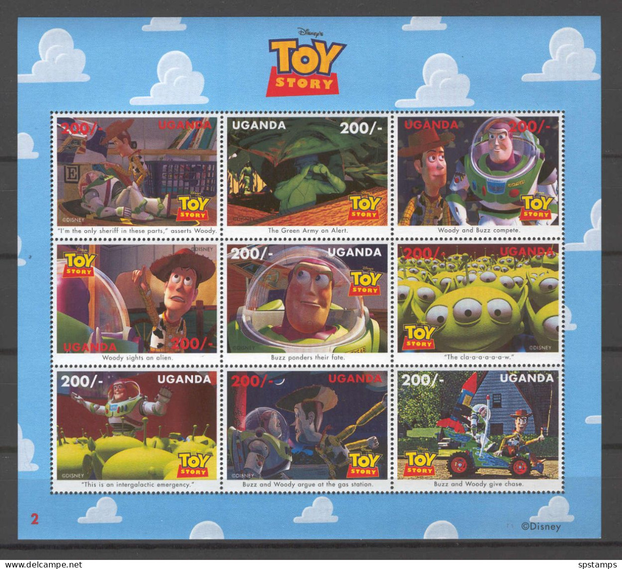Disney Uganda 1997 Toy Story Sheetlet #2 MNH - Disney