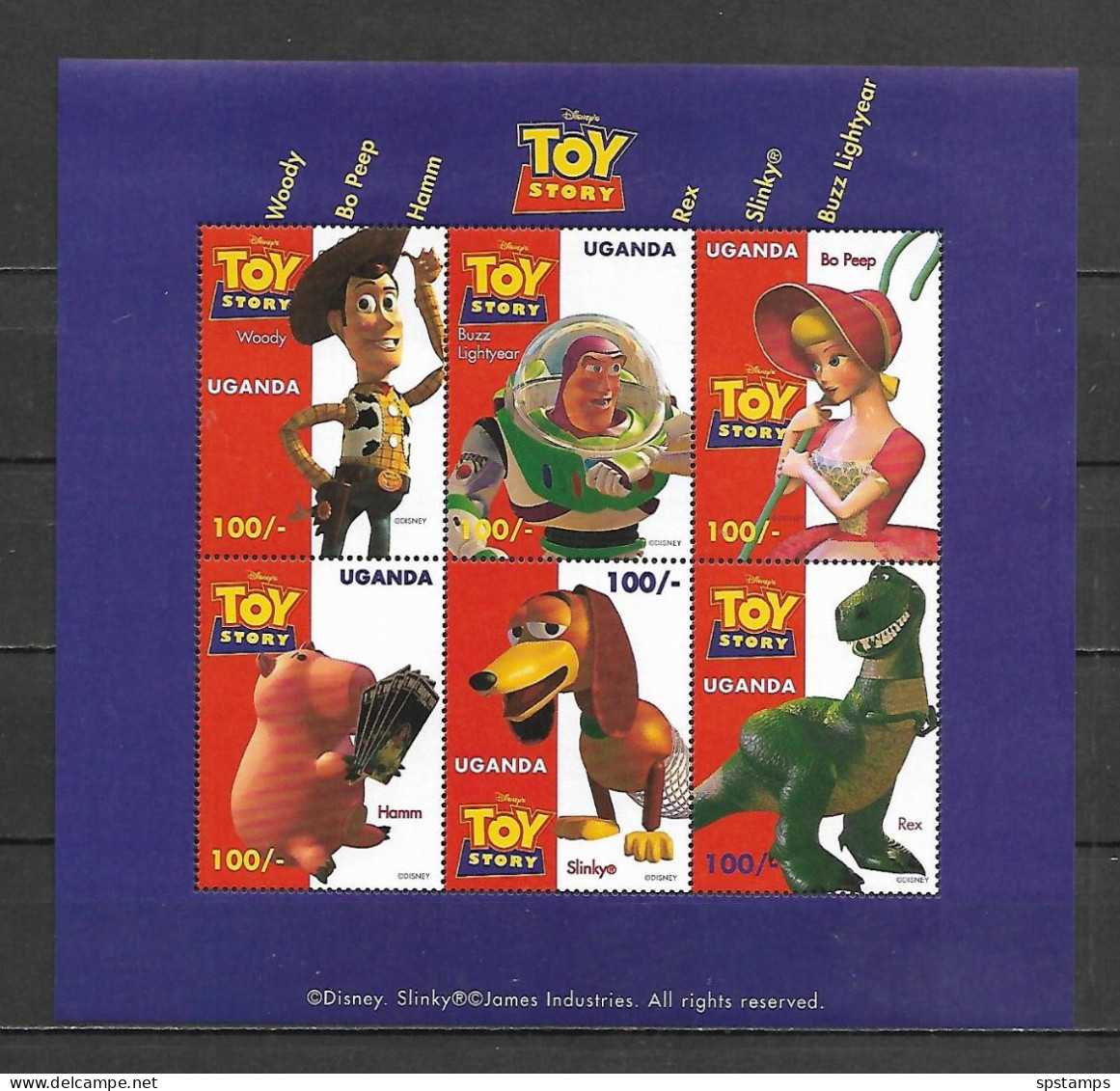 Disney Uganda 1997 Toy Story Sheetlet #3 MNH - Disney