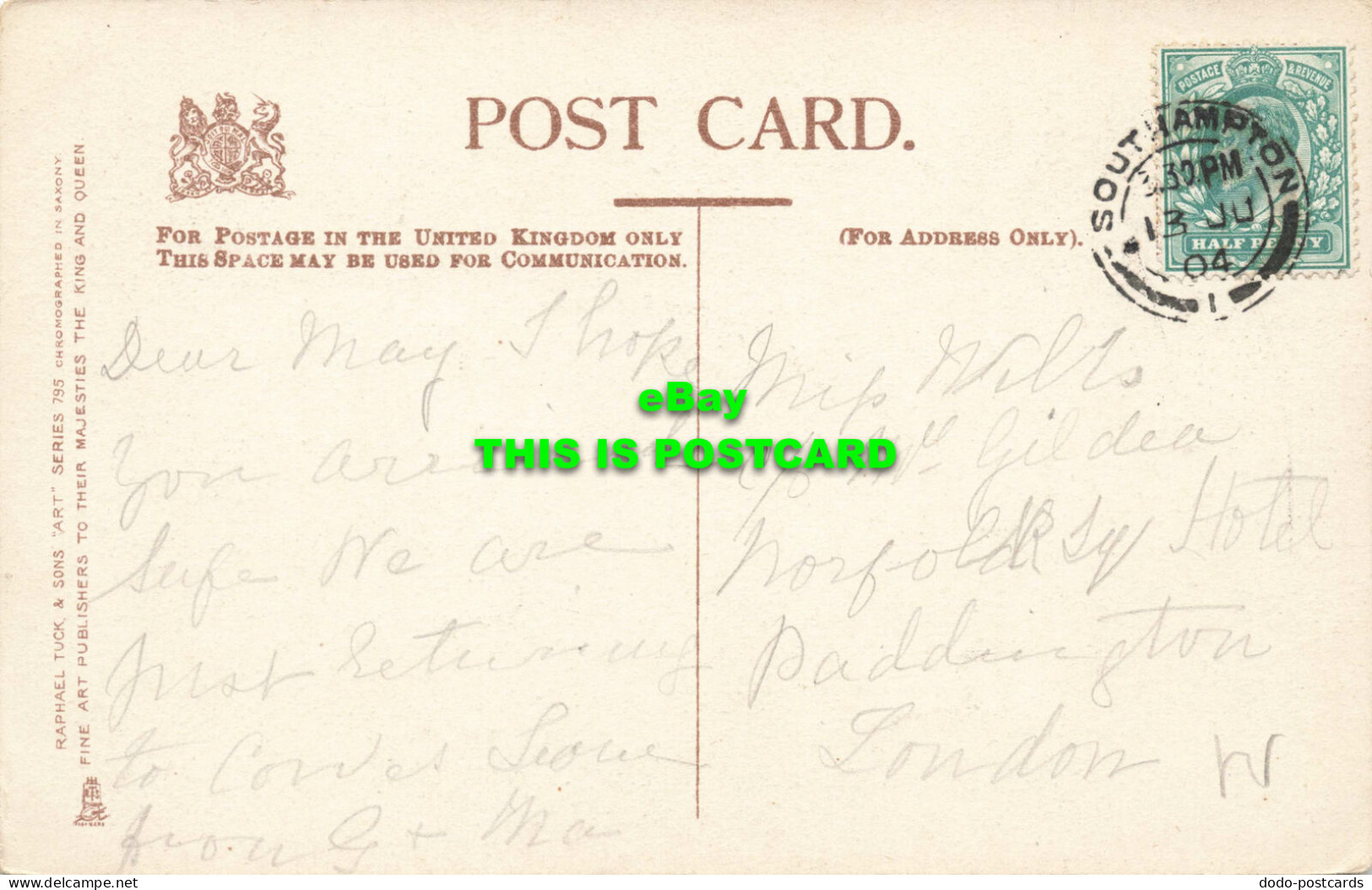 R594242 Sussex. Bodiam Castle. Tuck. Art Series 795. 1904 - World