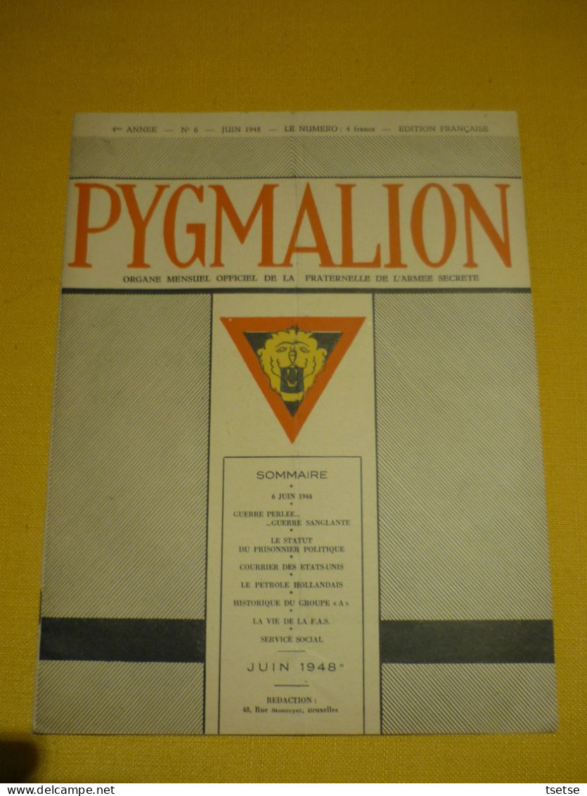 WW2 - Beoordeling / Revue-  Pygmalion / Juin 1948 - Sigle Piron-brigade - Oorlog 1939-45