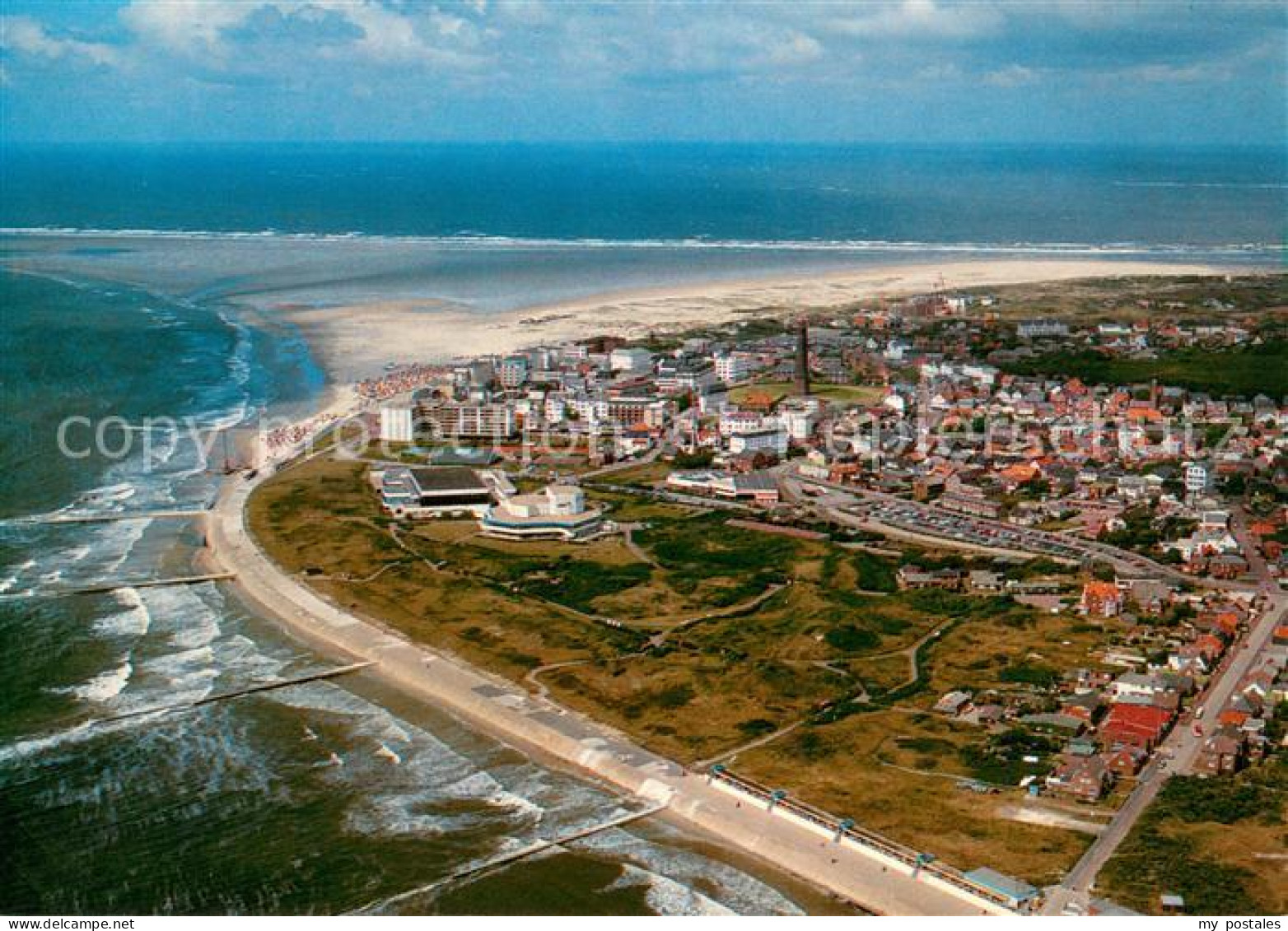 73620621 Borkum Nordseebad Suedstrand Nordseeinsel Fliegeraufnahme Borkum Nordse - Borkum