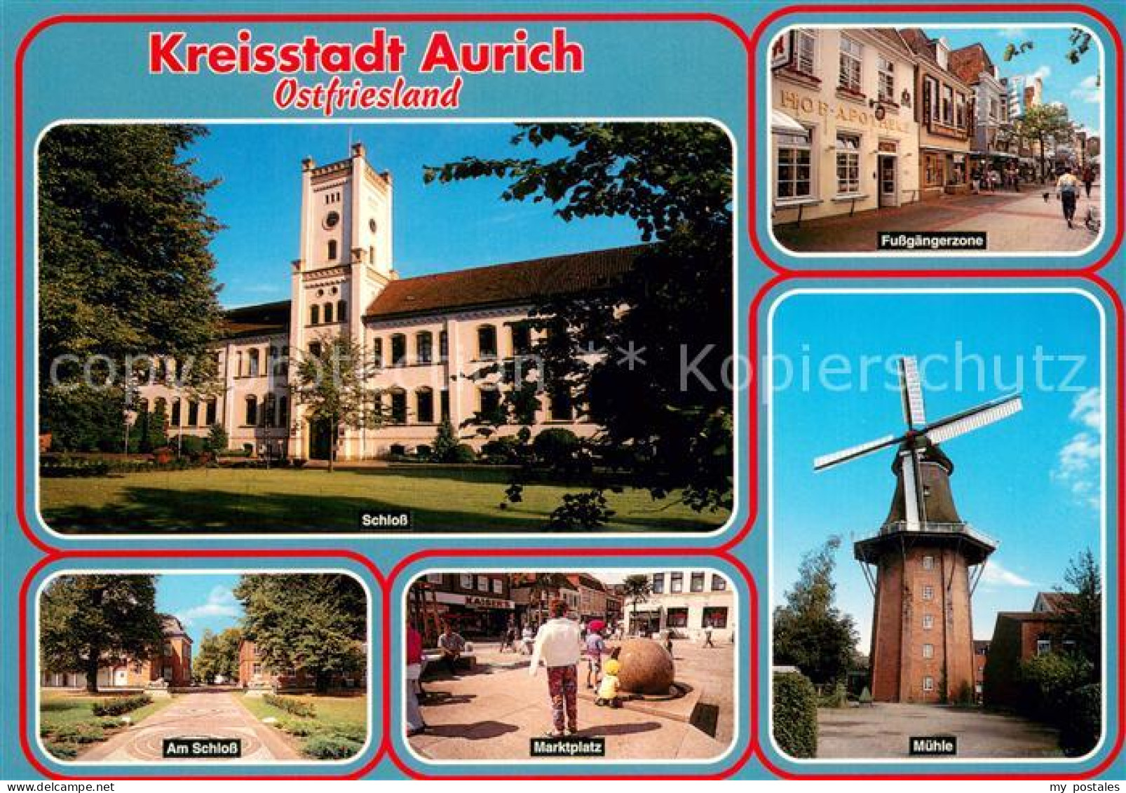 73619926 Aurich Ostfriesland Schloss Fussgaengerzone Am Schloss Marktplatz Muehl - Aurich