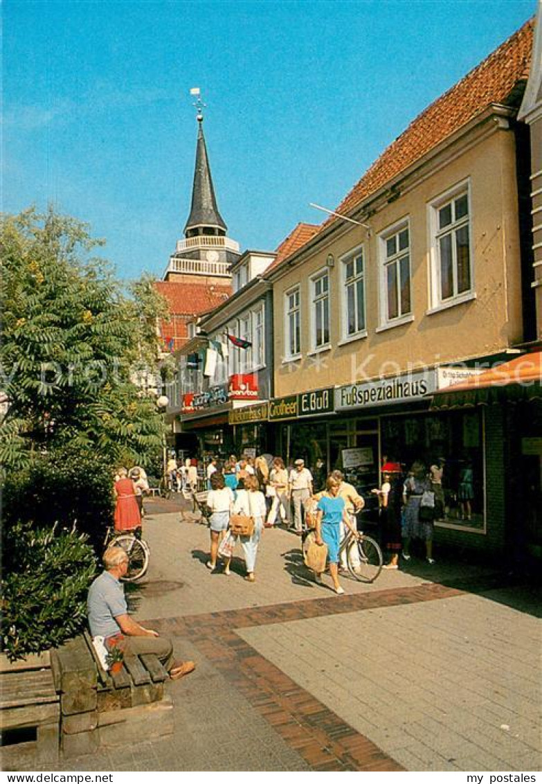 73619922 Aurich Ostfriesland Fussgaengerzone Burgstrasse Mit Lamberti Kirchturm  - Aurich