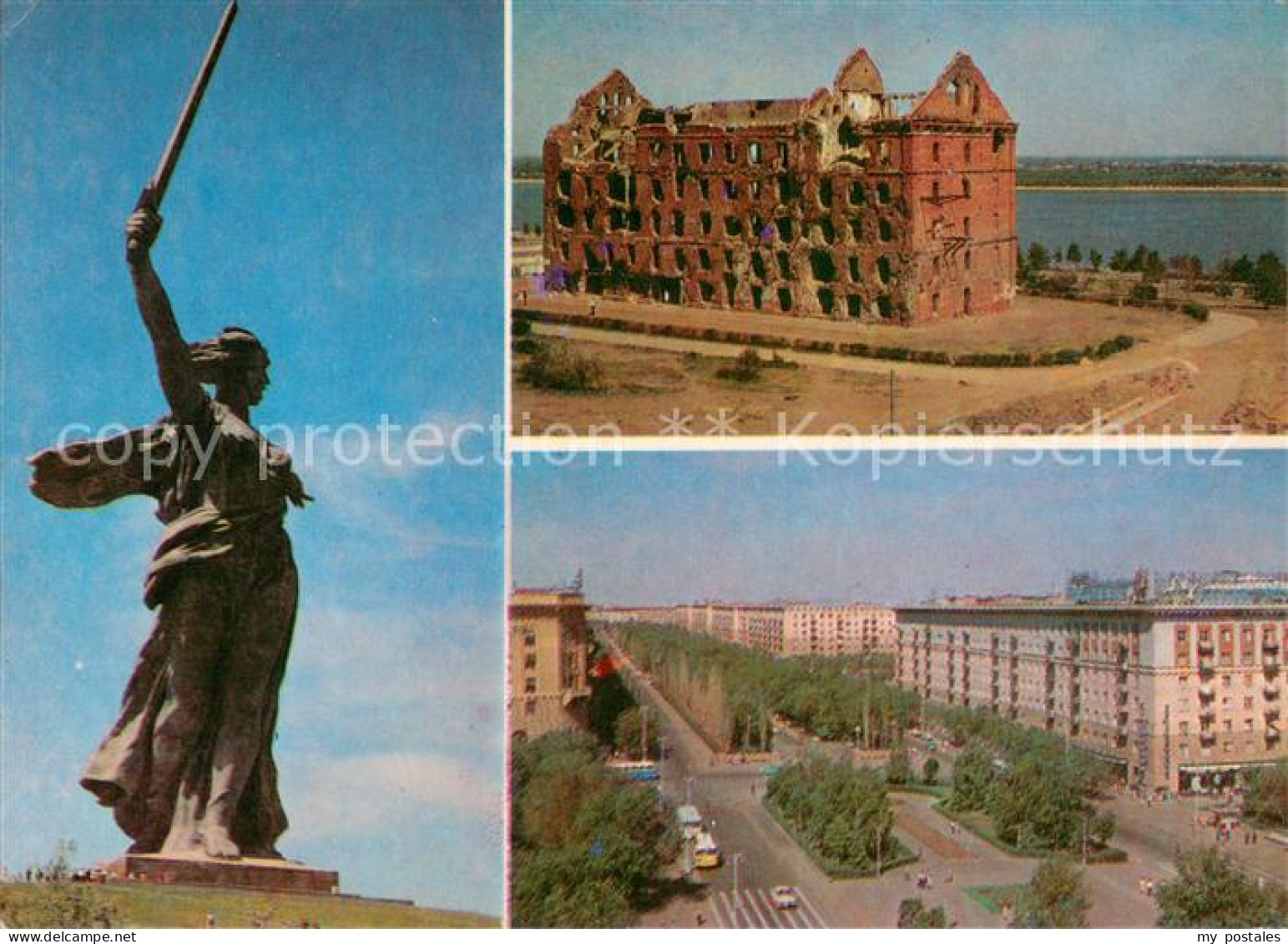 73619825 Volgograd Mamayev Kurgan Motherland Monument Ruins Of A Mill War Monume - Russia