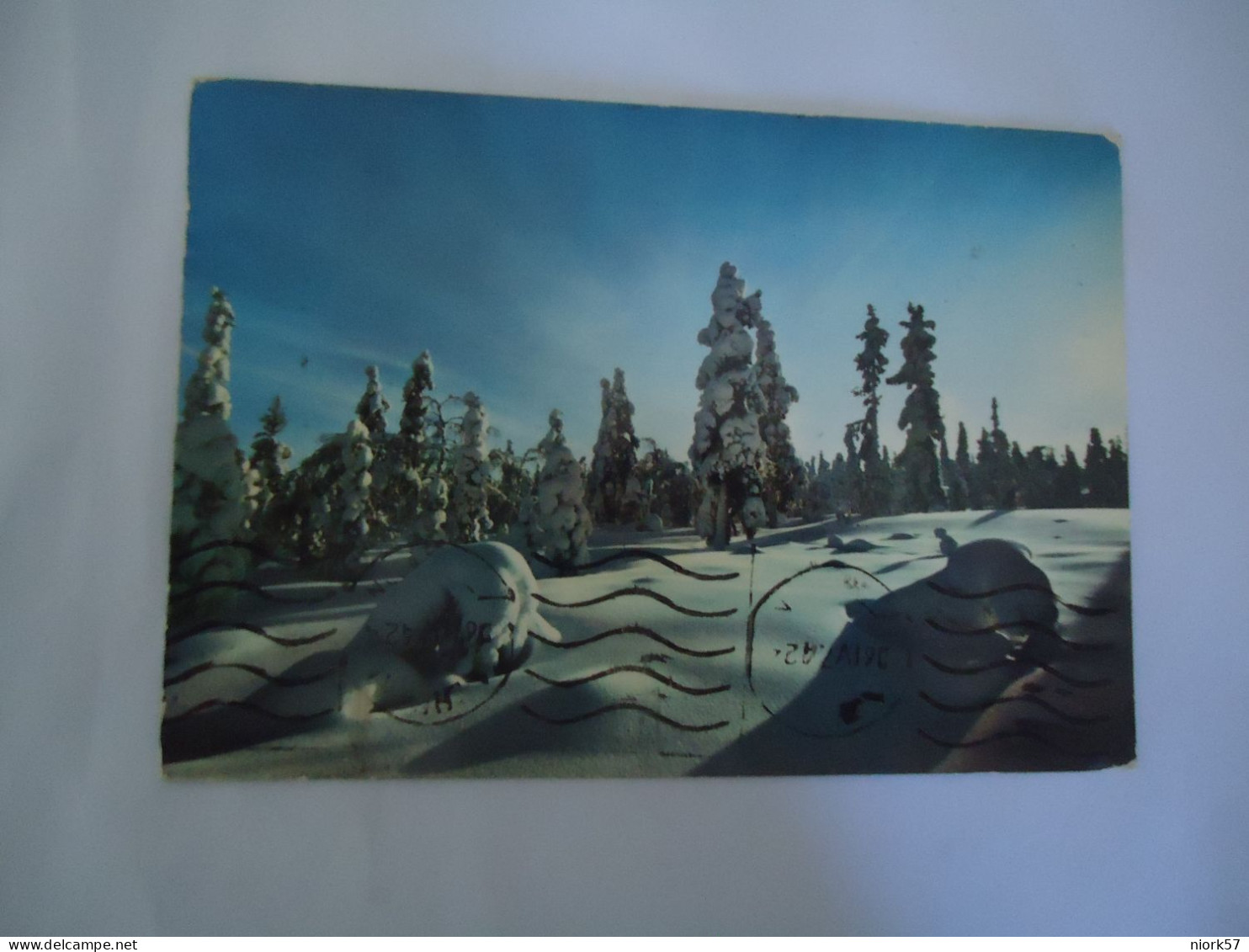 FINLAND   POSTCARDS 1974 KUULTOKUVA    SNOWY FOREST COSTUMES STAMPS     MORE  PURHASES 10% DISCOUNT - Finland