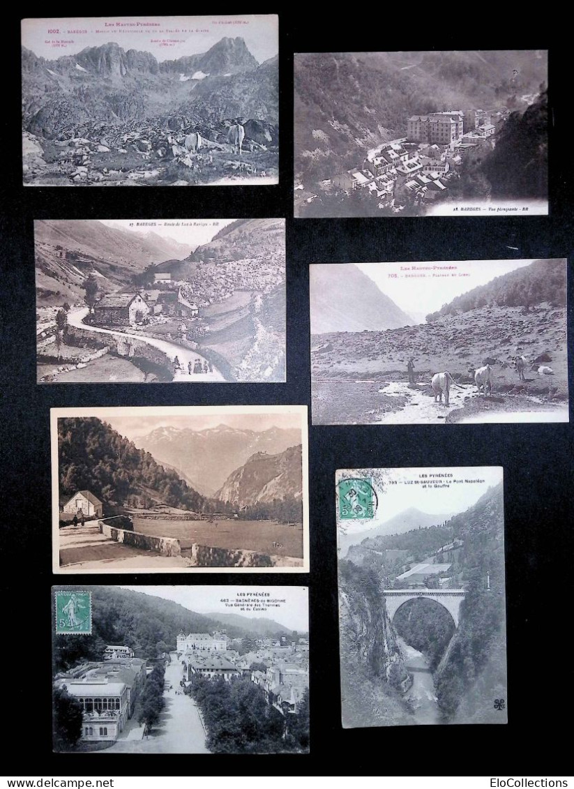 Cp, 65, Hautes Pyrénées, Barèges, Luz Saint Sauveur, Bagnéres De Bigorre, LOT DE 7 CARTES POSTALES - Autres & Non Classés