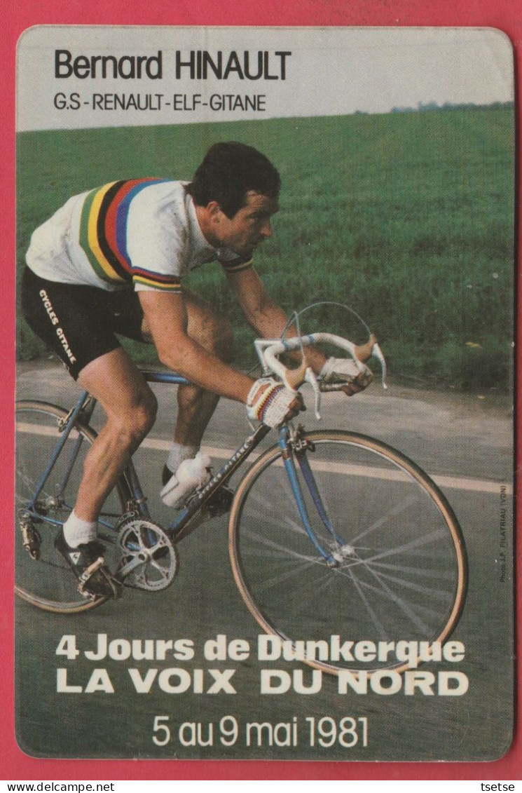 Coureur Cycliste / Wielrenner / Ciclista -Bernard Hinault - Team : Renault-Gitane / Sticker Format Carte Postale - Wielrennen