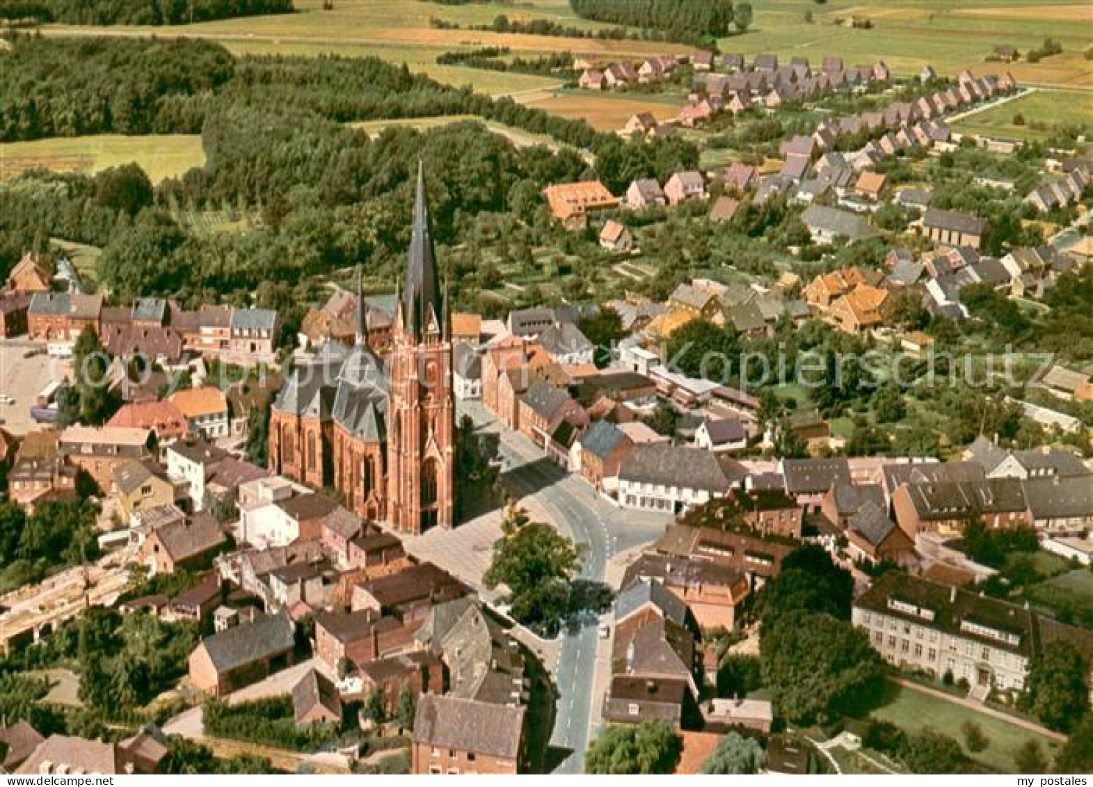 73618325 Rhede Westfalen Zentrum Kirche Fliegeraufnahme Rhede Westfalen - Sonstige & Ohne Zuordnung