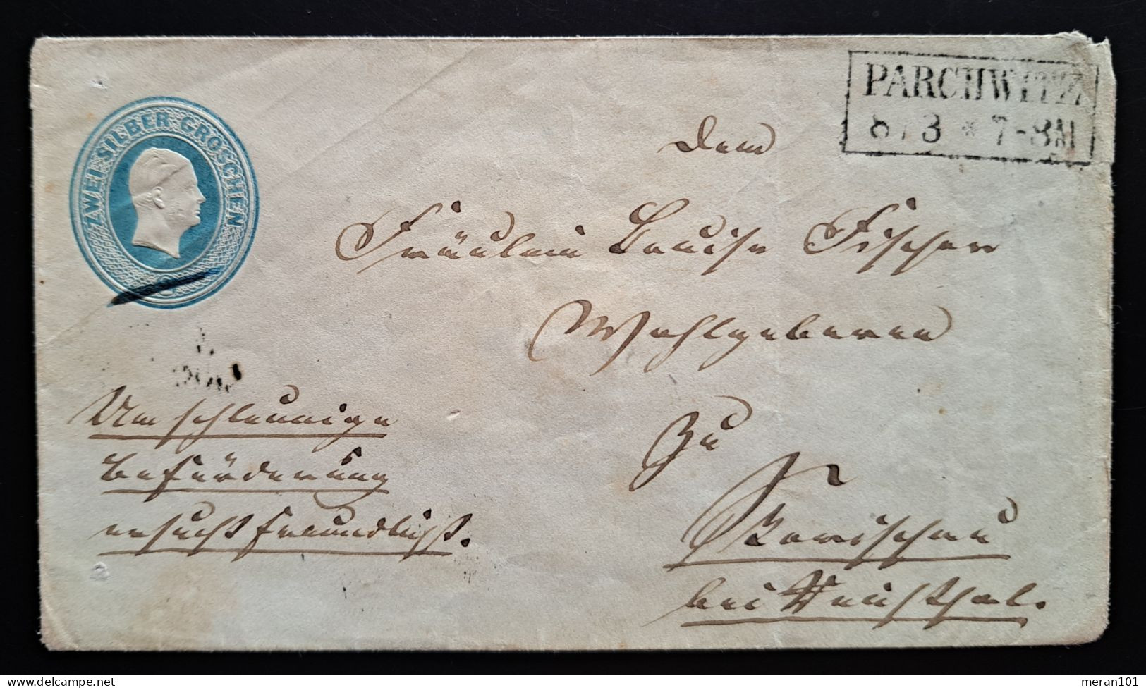 Preussen, Umschlag PRACHWITZ, 2 Sgr. - Postal  Stationery
