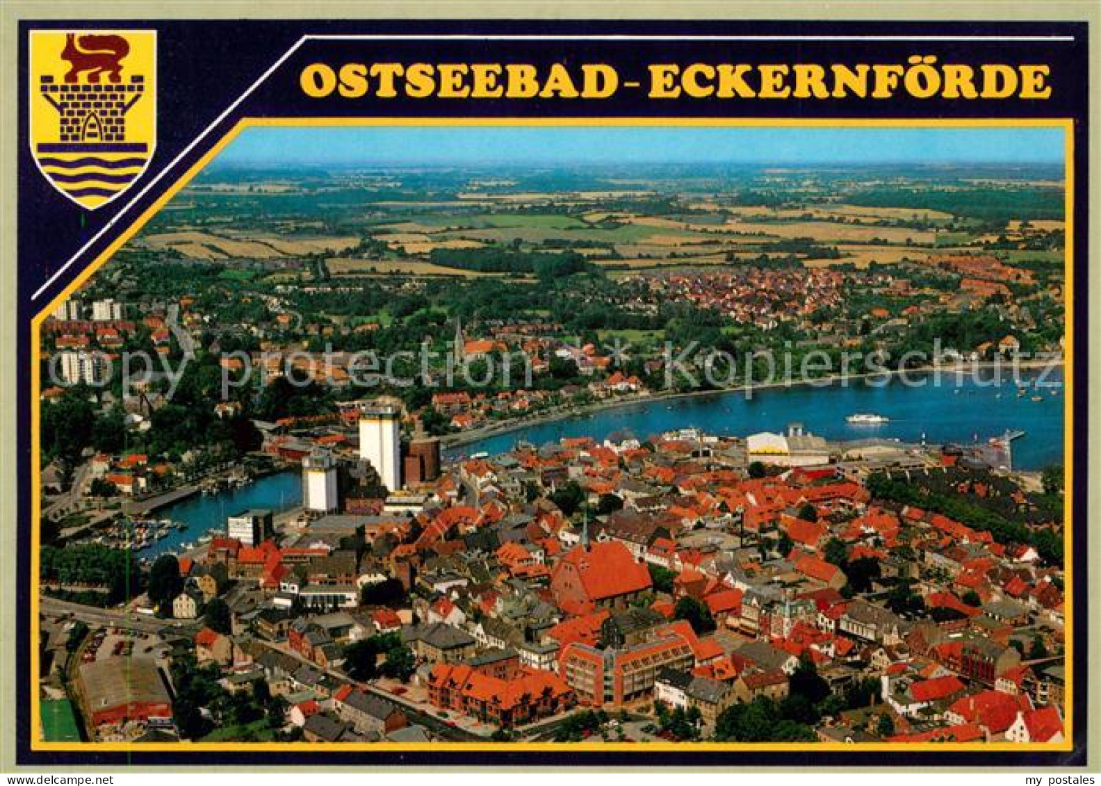 73618185 Eckernfoerde Ostseebad Wappen Fliegeraufnahme Eckernfoerde - Eckernförde