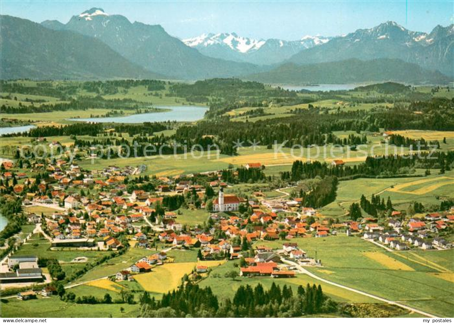 73618141 Lechbruck See Fliegeraufnahme Mit Tiroler Und Allgaeuer Alpen Lechbruck - Autres & Non Classés