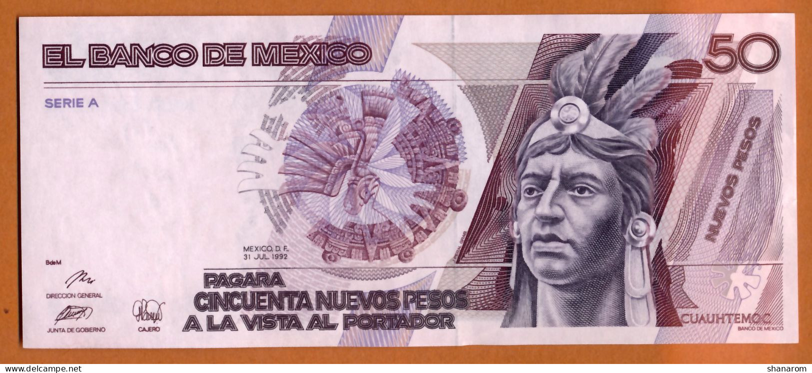 1992 // MEXIQUE // EL BANCO DE MEXICO // CINCUENTA MIL PESOS // SUP / XF - México