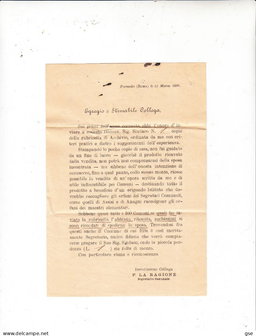 ITALIA 1936 - Stampato Da Fornello A Casstelnuovo Di Farfa - Marcophilia