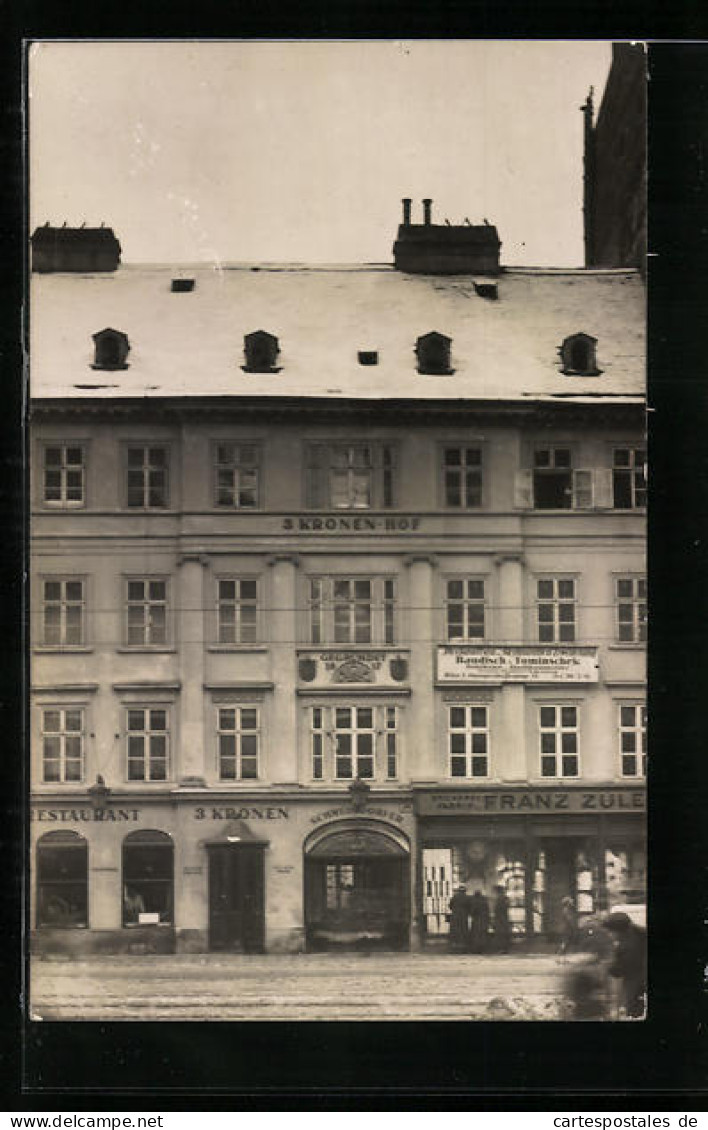 Foto-AK Wien, Gasthaus 3 Kronen-Hof A. Schreinhofer, Mariahilfer Str. 34  - Andere & Zonder Classificatie
