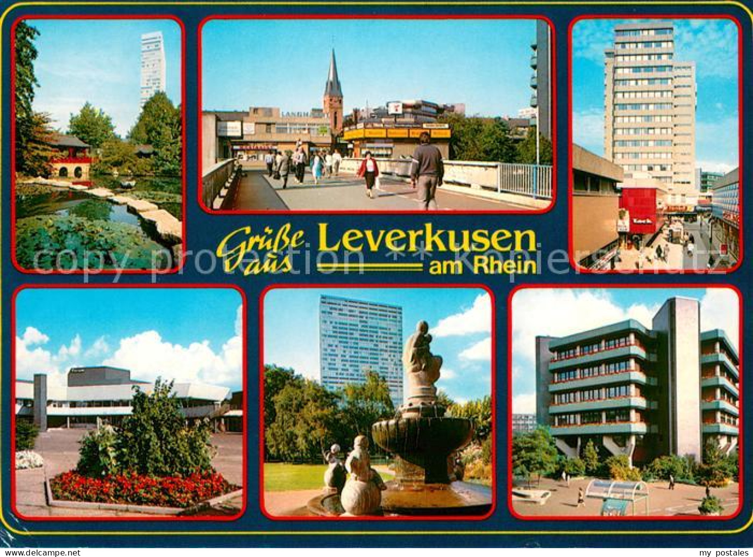 73617789 Leverkusen Teilansichten Mit Kirche Und Brunnen Leverkusen - Leverkusen