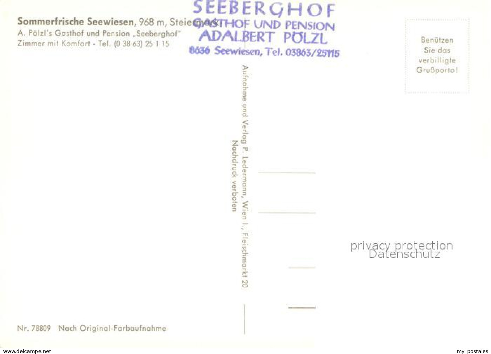 73617769 Seewiesen Seeberghof Gasthof Und Pension Seewiesen - Autres & Non Classés