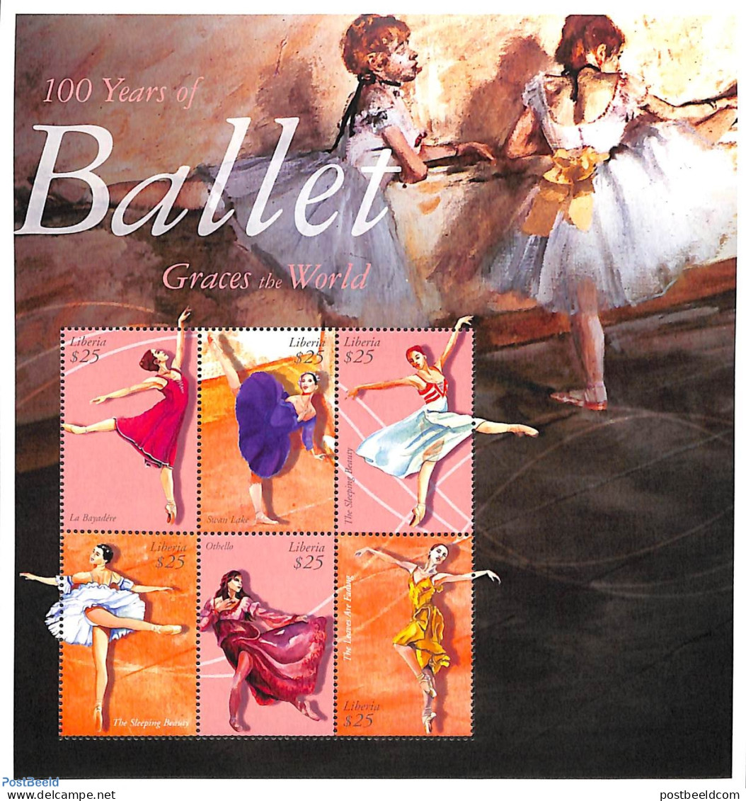 Liberia 2001 Ballet 6v M/s, La Bayadere, Mint NH, Performance Art - Dance & Ballet - Danse