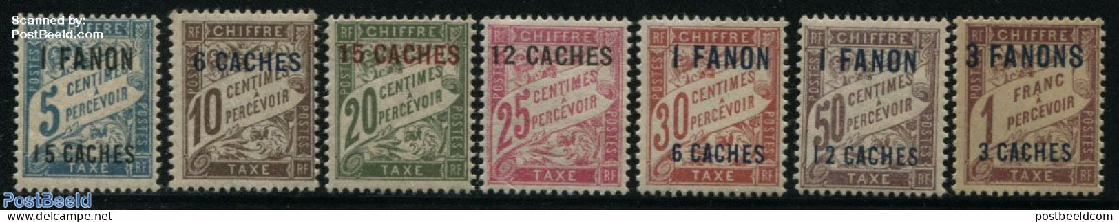 French India 1923 Postage Due 7v, Unused (hinged) - Autres & Non Classés