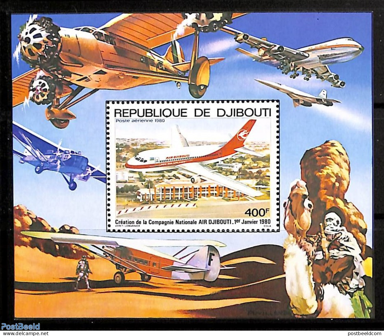 Djibouti 1980 Air Djibouti S/s, Mint NH, Transport - Concorde - Aircraft & Aviation - Concorde