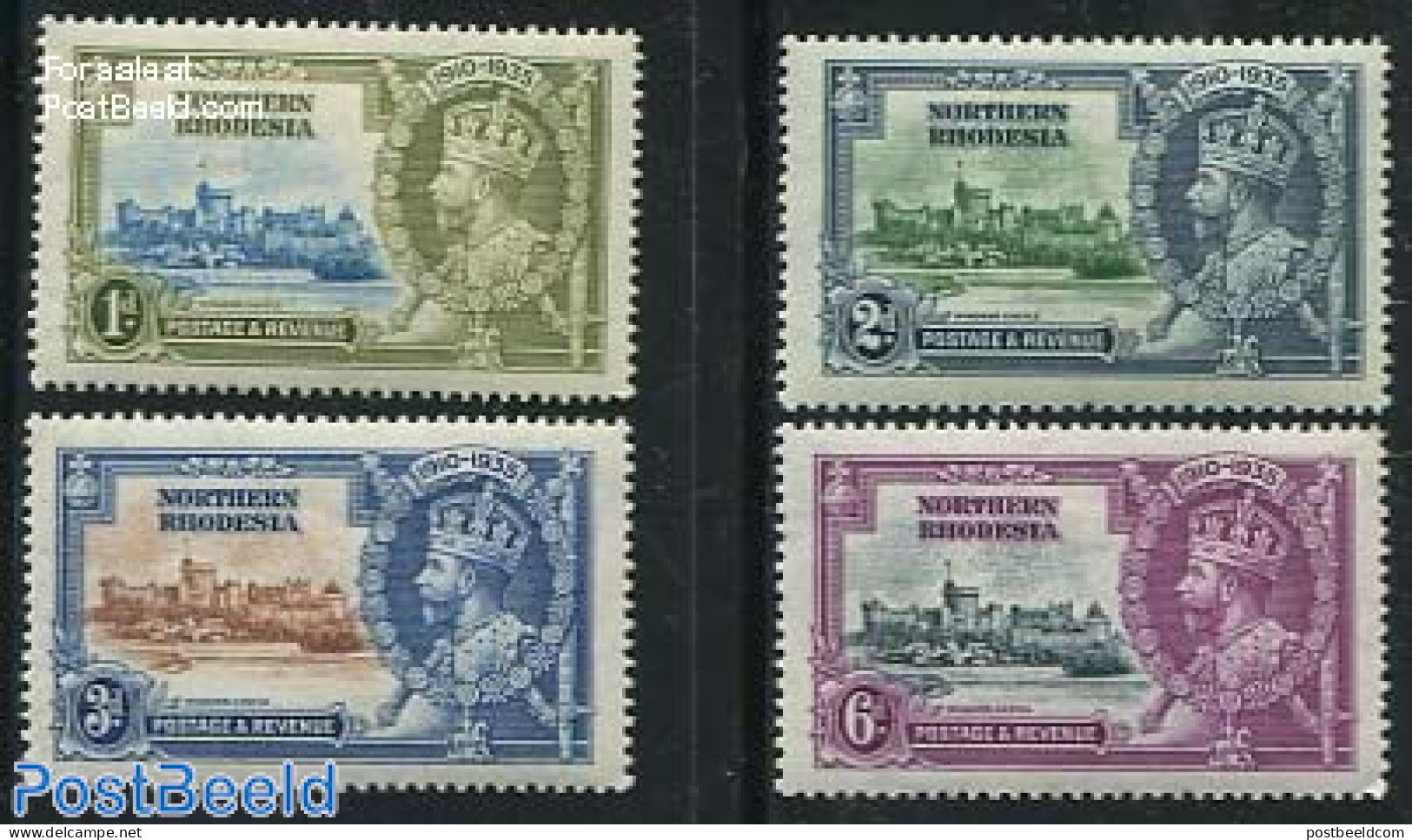 Rhodesia, North 1935 Silver Jubilee 4v, Mint NH, History - Kings & Queens (Royalty) - Familias Reales