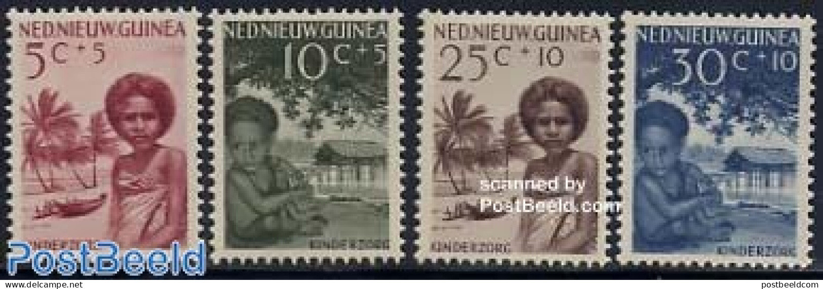 Dutch New Guinea 1957 Child Welfare 4v, Mint NH, Health - Transport - Health - Ships And Boats - Ships