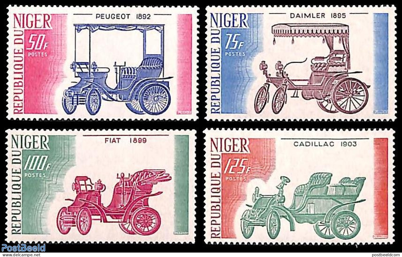 Niger 1975 Automobiles 4v, Mint NH, Transport - Automobiles - Cars
