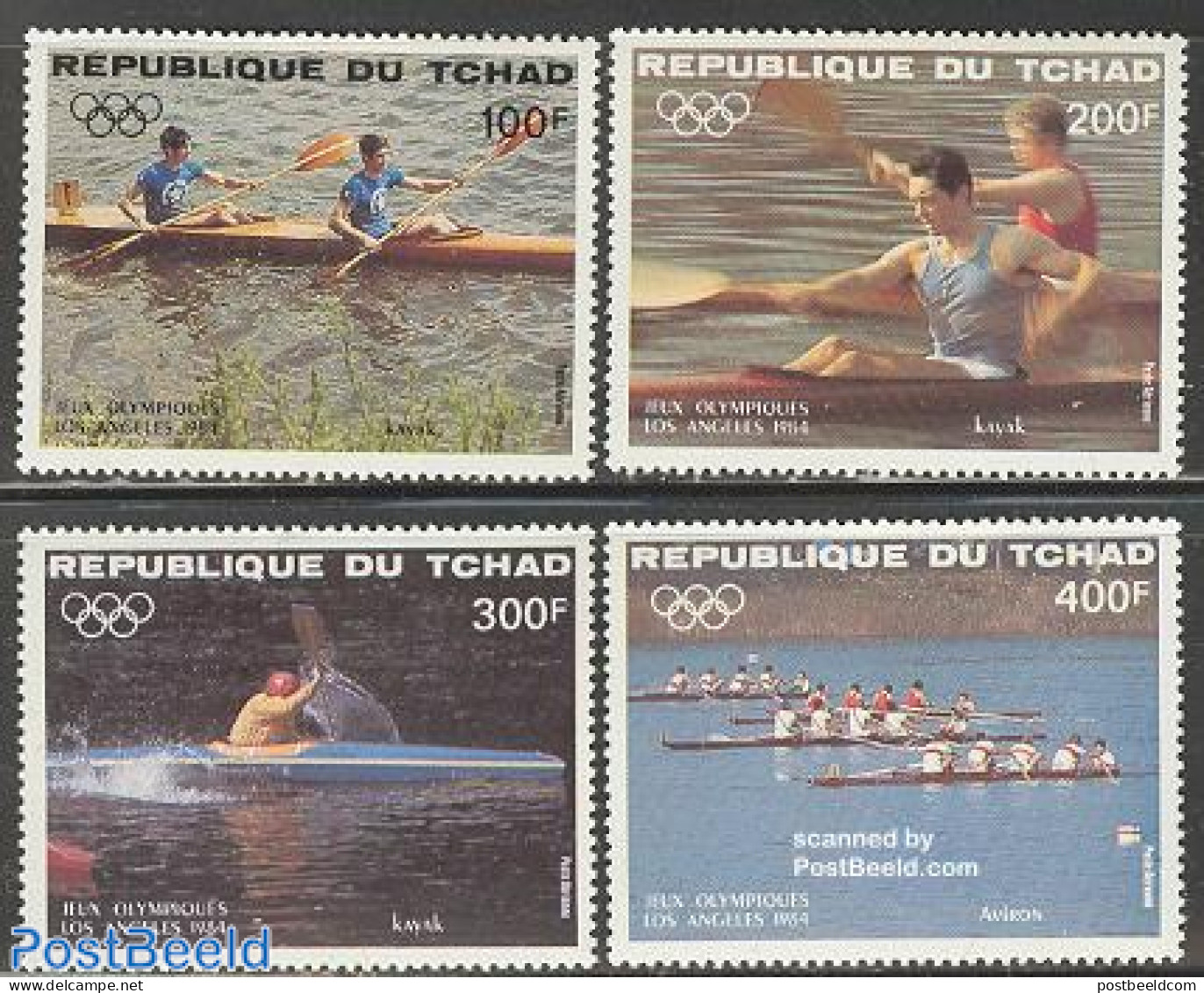 Chad 1984 Olympic Games Los Angeles 4v, Mint NH, Sport - Kayaks & Rowing - Olympic Games - Sport (other And Mixed) - Other & Unclassified