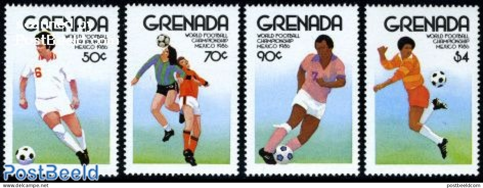 Grenada 1986 World Cup Football 4v, Mint NH, Sport - Football - Other & Unclassified