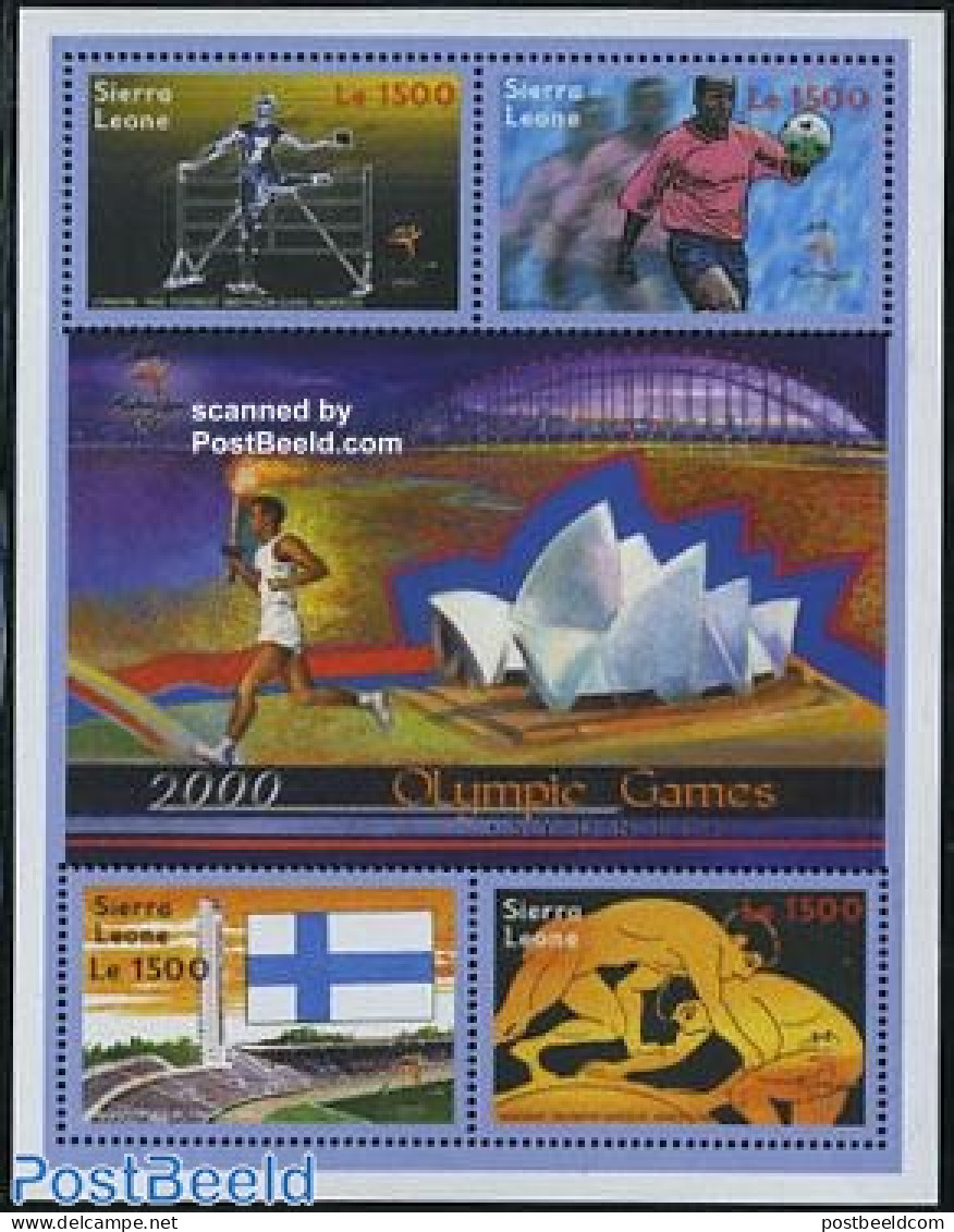 Sierra Leone 2000 Olympic Games 4v M/s, Mint NH, Sport - Athletics - Football - Olympic Games - Athletics