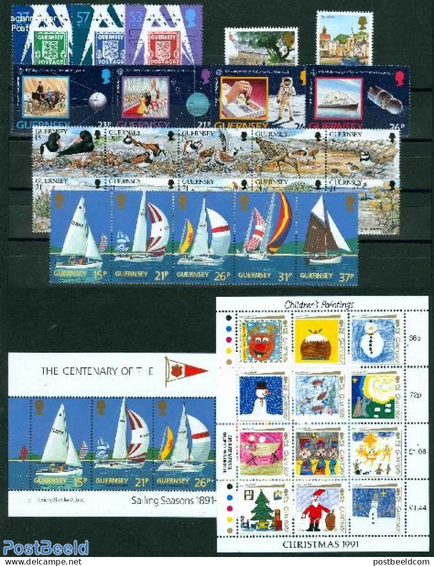 Guernsey 1991 Yearset 1991, Complete, 36v +, Mint NH, Various - Yearsets (by Country) - Ohne Zuordnung