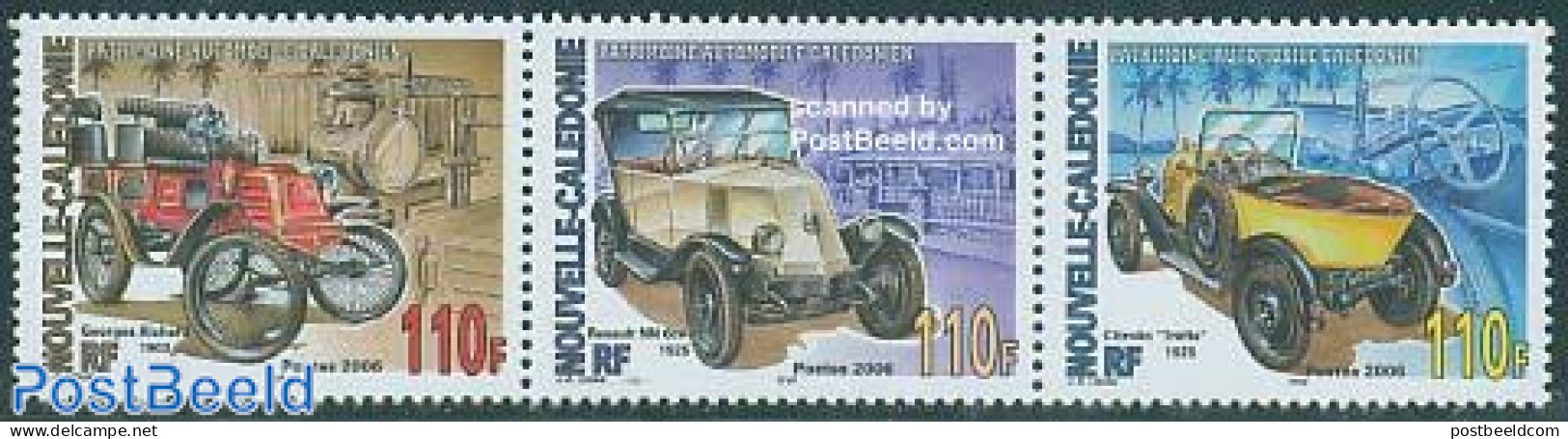 New Caledonia 2006 Automobiles 3v [::], Richard,Renault,Citroen, Mint NH, Transport - Automobiles - Unused Stamps