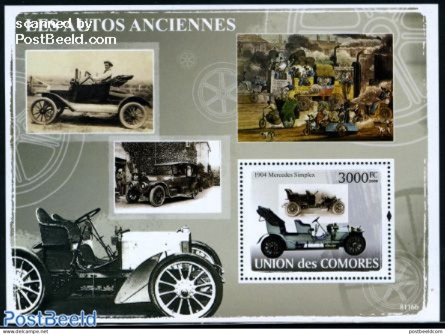 Comoros 2008 Vintage Cars, Mercedes Simplex S/s, Mint NH, Transport - Automobiles - Voitures