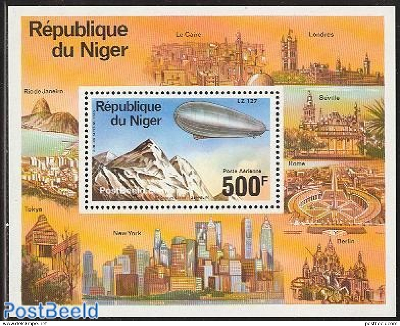 Niger 1976 Zeppelin S/s, Mint NH, Transport - Zeppelins - Zeppelins