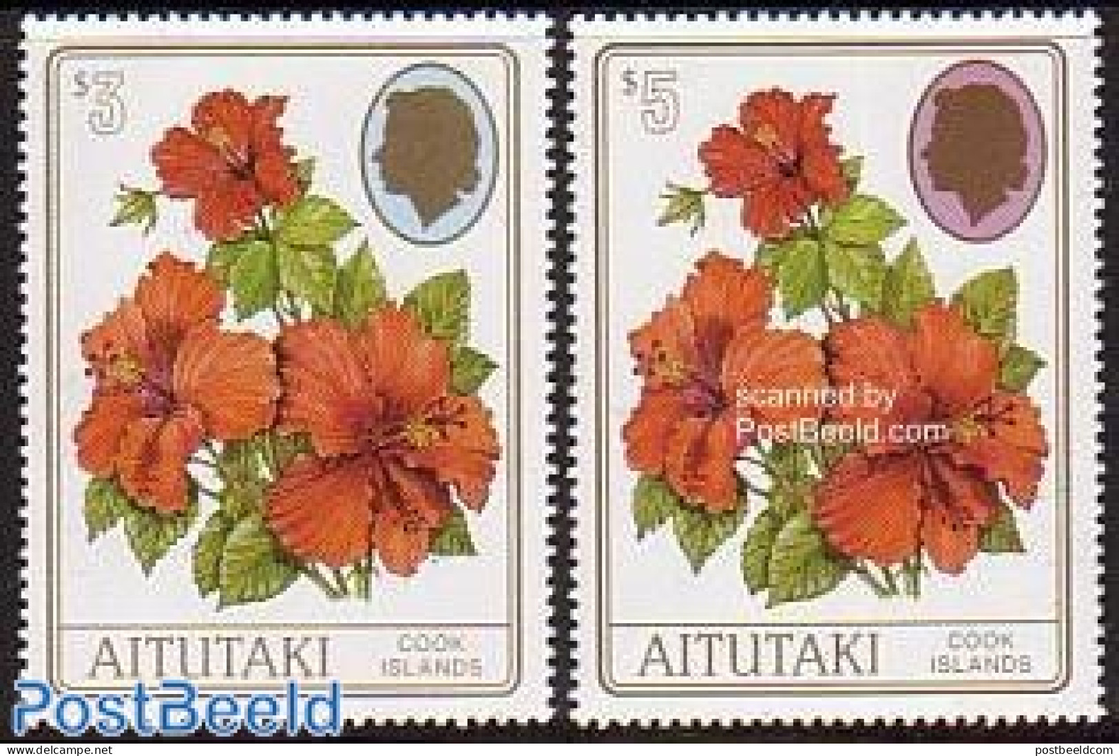 Aitutaki 1994 Definitives, Flowers 2v, Mint NH, Nature - Flowers & Plants - Aitutaki